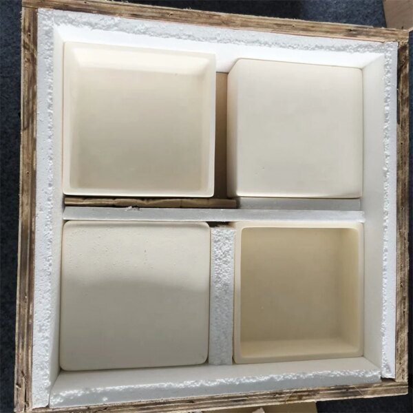 160*160*50mm 99% Alumina Ceramic Sagger Rectangular Crucible Al2o3 Tray For Melting - Image 5