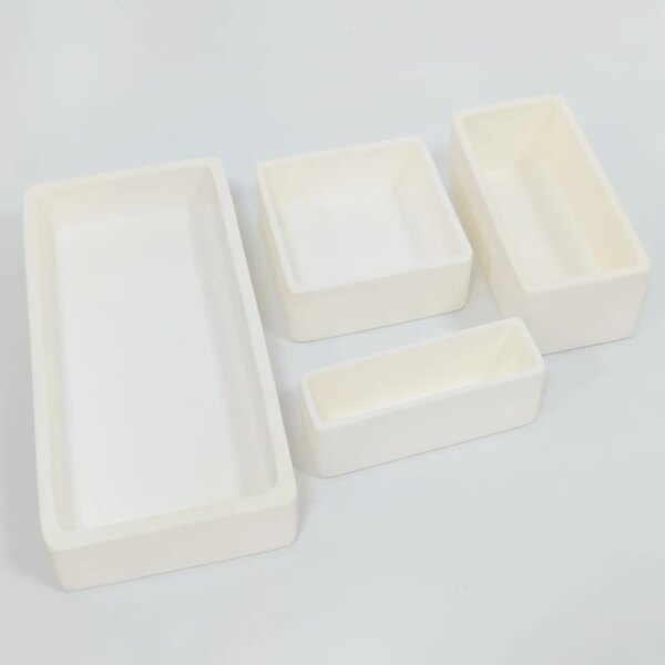 2-Head Rounded Alumina Boat Crucibles - Image 2