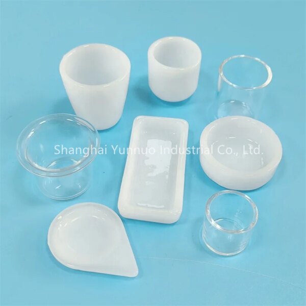 High Purity Opaque Quartz Crucible Milk White Ceramic Sagger box Quartz Boat for Melting - Image 4