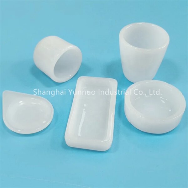 High Purity Opaque Quartz Crucible Milk White Ceramic Sagger box Quartz Boat for Melting - Image 5