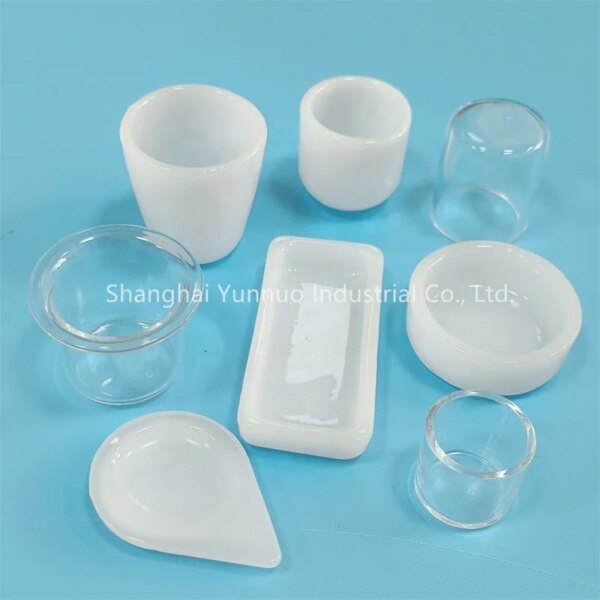 High Purity Opaque Quartz Crucible Milk White Ceramic Sagger box Quartz Boat for Melting - Image 6