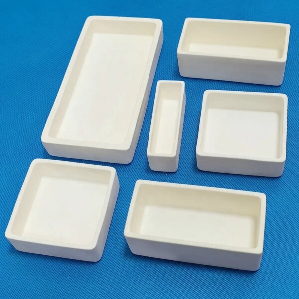 Lab Rectangular Boat Crucible AL2O3 Tray for Sintering - Image 2