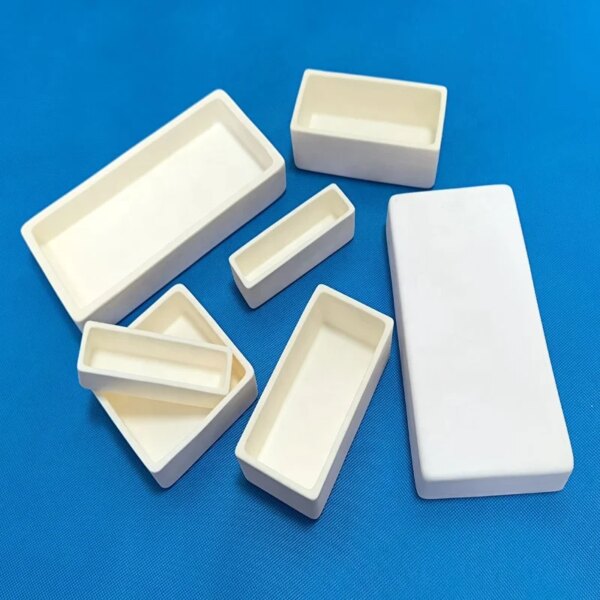 Lab Rectangular Boat Crucible AL2O3 Tray for Sintering - Image 3